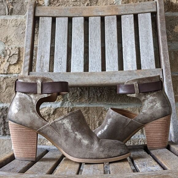 Sofft Wendie Boho Leather Ankle Booties Heels Size 10 - Picture 1 of 16